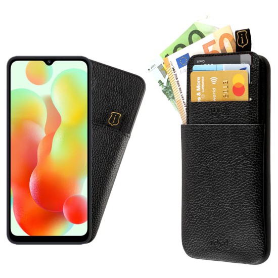 IDOL 1991 ΘΗΚΗ XIAOMI REDMI 12C 6.71" ANTI-RFID LEATHER SMART WALLET FULL CAMERA PROTECTION BLACK