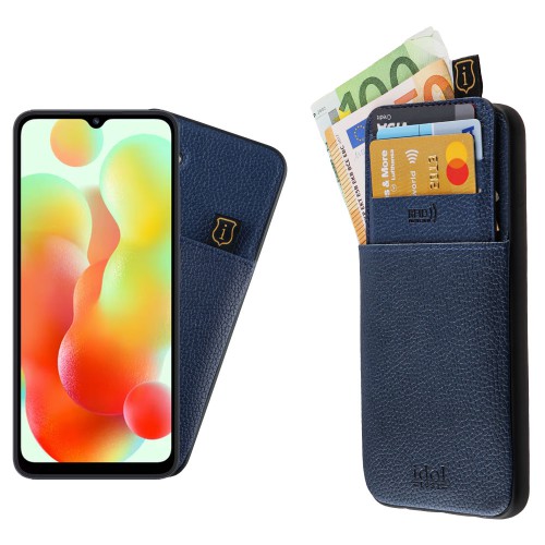IDOL 1991 ΘΗΚΗ XIAOMI REDMI 12C 6.71" ANTI-RFID LEATHER SMART WALLET FULL CAMERA PROTECTION BLUE