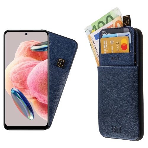 IDOL 1991 ΘΗΚΗ XIAOMI REDMI NOTE 12 5G 6.67" ANTI-RFID LEATHER SMART WALLET FULL CAMERA PROTECTION BLUE