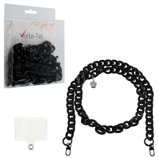 VOLTE-TEL NECK STRAP - ΑΛΥΣΙΔΑ ΛΑΙΜΟΥ ΓΙΑ ΘΗΚΕΣ BLACK VT428 120cm