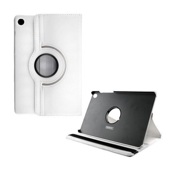 VOLTE- TEL LEATHER BOOK ROTATING STAND ΘΗΚΗ SAMSUNG X210 TAB A9+/X215 TAB A9+ LTE/X230 TAB A11+/X236 TAB A11+ 5G 11.0in WHITE