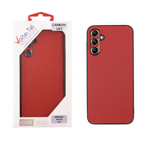 VOLTE-TEL ΘΗΚΗ SAMSUNG S24 5G S921 6.2" CARBON LIFT CAMERA GUARD RED