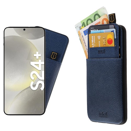 IDOL 1991 ΘΗΚΗ SAMSUNG S24 PLUS 5G S926 6.7" ANTI-RFID LEATHER SMART WALLET CAMERA GUARD BLUE