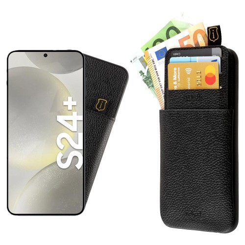 IDOL 1991 ΘΗΚΗ SAMSUNG S24 PLUS 5G S926 6.7" ANTI-RFID LEATHER SMART WALLET CAMERA GUARD BLACK