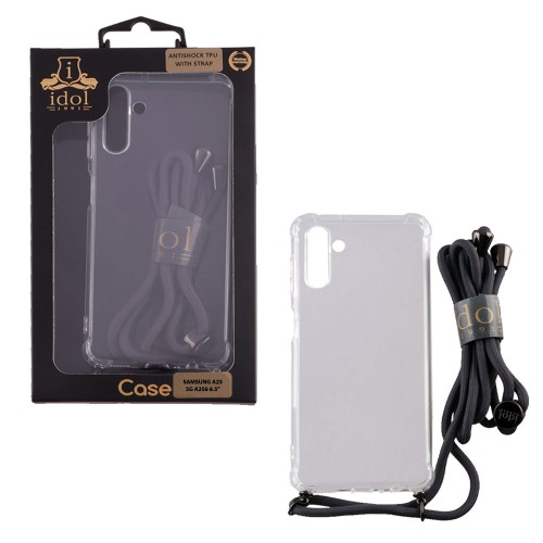 IDOL 1991 ΘΗΚΗ SAMSUNG A25 5G A256 6.5" ANTISHOCK AIR TPU WITH STRAP FULL CAMERA PROTECTION ΔΙΑΦΑΝΗ