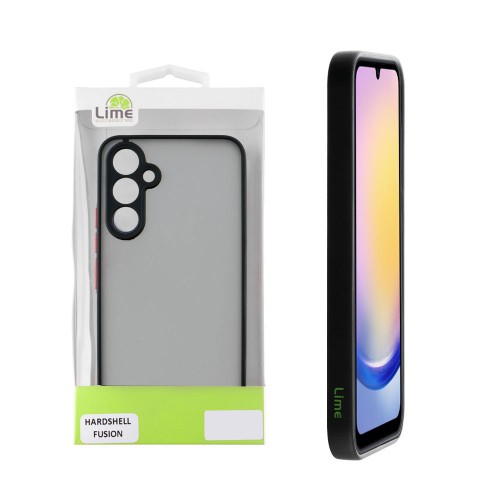 LIME ΘΗΚΗ SAMSUNG A25 5G A256 6.5" HARDSHELL FUSION FULL CAMERA PROTECTION BLACK WITH RED KEYS