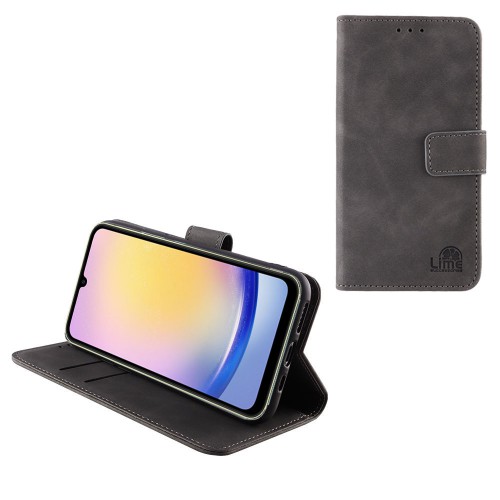 LIME ΘΗΚΗ SAMSUNG A25 5G A256 6.5" ESSENTIAL MAGNET BOOK STAND CLIP GREY