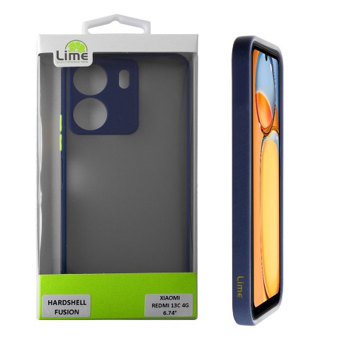 LIME ΘΗΚΗ XIAOMI REDMI 13C 4G 6.74" HARDSHELL FUSION FULL CAMERA PROTECTION BLUE WITH YELLOW KEYS