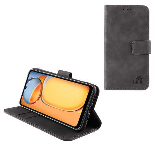 LIME ΘΗΚΗ XIAOMI REDMI 13C 4G/5G 6.74" ESSENTIAL MAGNET BOOK STAND CLIP GREY