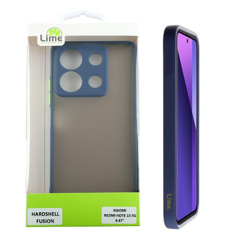 LIME ΘΗΚΗ XIAOMI REDMI NOTE 13 5G 6.67" HARDSHELL FUSION FULL CAMERA PROTECTION BLUE WITH YELLOW KEYS
