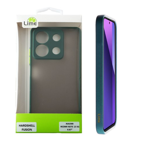 LIME ΘΗΚΗ XIAOMI REDMI NOTE 13 5G 6.67" HARDSHELL FUSION FULL CAMERA PROTECTION GREEN WITH YELLOW KEYS