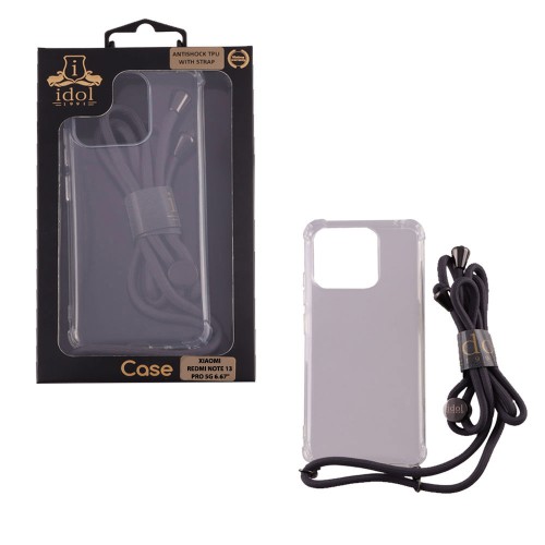 IDOL 1991 ΘΗΚΗ XIAOMI REDMI NOTE 13 PRO 5G 6.67" ANTISHOCK AIR TPU WITH STRAP FULL CAMERA PROTECTION ΔΙΑΦΑΝΗ