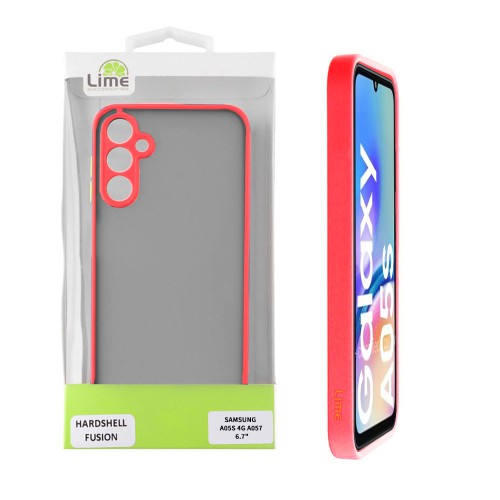 LIME ΘΗΚΗ SAMSUNG A05s 4G A057/F14 4G E145 6.7" HARDSHELL FUSION FULL CAMERA PROTECTION RED WITH BLACK KEYS