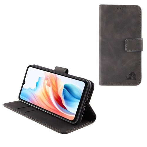 LIME ΘΗΚΗ OPPO A38/A18 6.56" ESSENTIAL MAGNET BOOK STAND CLIP GREY