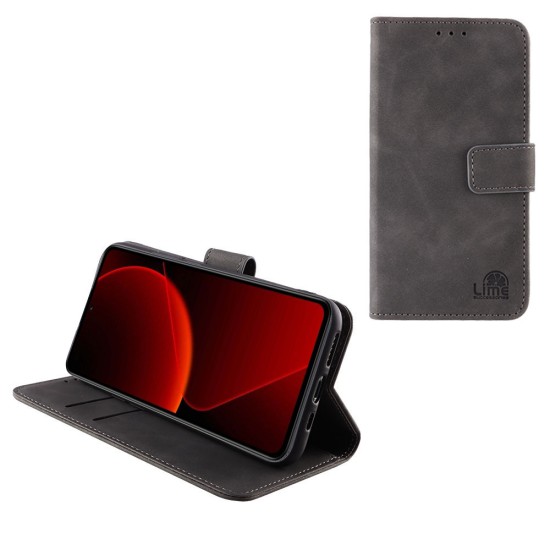 LIME ΘΗΚΗ XIAOMI 13T PRO 5G 6.67" ESSENTIAL MAGNET BOOK STAND CLIP GREY