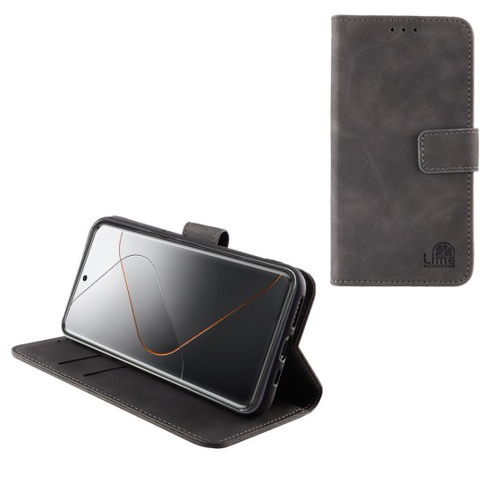 LIME ΘΗΚΗ XIAOMI 14 PRO 5G 6.73" ESSENTIAL MAGNET BOOK STAND CLIP GREY