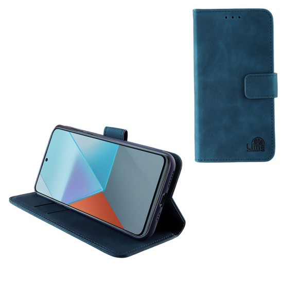LIME ΘΗΚΗ XIAOMI REDMI NOTE 13 PRO 5G 6.67" ESSENTIAL MAGNET BOOK STAND CLIP DARK BLUE