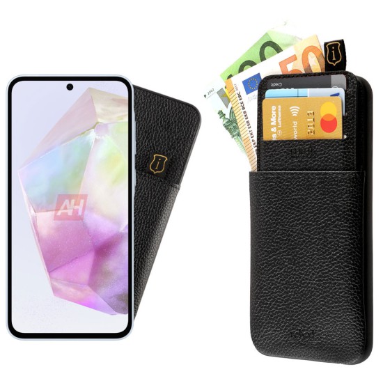 IDOL 1991 ΘΗΚΗ SAMSUNG A35 5G A356 6.6" ANTI-RFID LEATHER SMART WALLET CAMERA GUARD BLACK