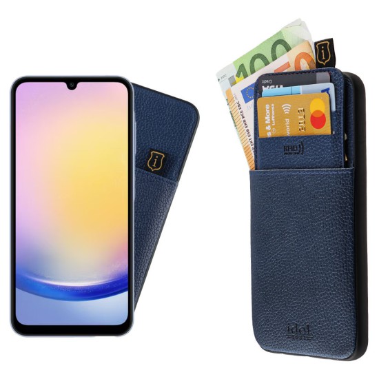 IDOL 1991 ΘΗΚΗ SAMSUNG A35 5G A356 6.6" ANTI-RFID LEATHER SMART WALLET CAMERA GUARD BLUE