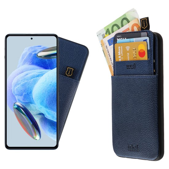 IDOL 1991 ΘΗΚΗ SAMSUNG A55 5G A556 6.6" ANTI-RFID LEATHER SMART WALLET CAMERA GUARD BLUE