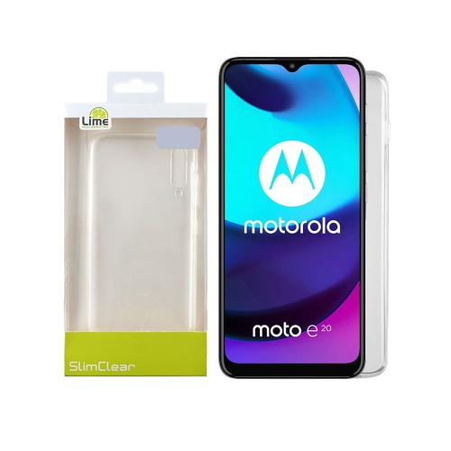 LIME ΘΗΚΗ MOTOROLA MOTO E20 6.5" SLIMCLEAR TPU CAMERA GUARD ΔΙΑΦΑΝΗ