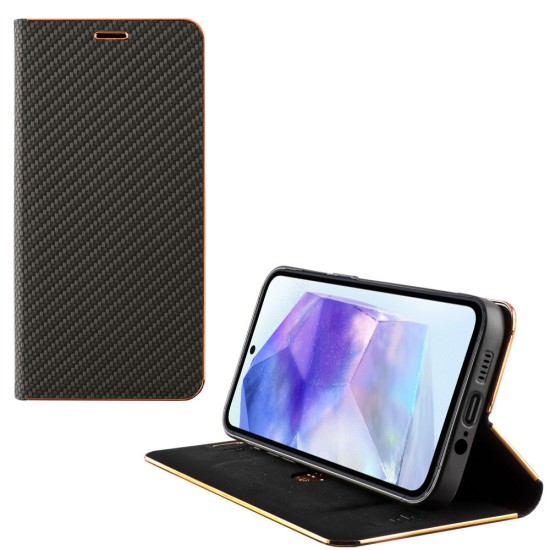 IDOL 1991 ΘΗΚΗ SAMSUNG A55 5G A556 6.6" ELITE PRO ANTI-RFID BOOK STAND BLACK