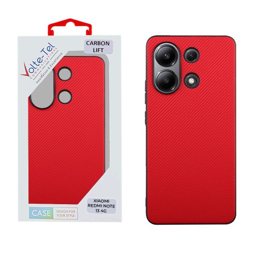 VOLTE-TEL ΘΗΚΗ XIAOMI REDMI NOTE 13 4G 6.67" CARBON LIFT CAMERA GUARD RED