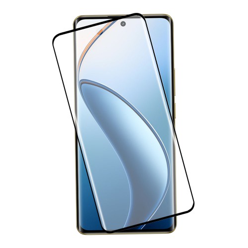 IDOL 1991 TEMPERED GLASS REALME 12 PRO 5G/REALME 12 PRO PLUS 5G 6.7" 9H 0.30mm 3D EDGE GLUE SEMI CURVED FINGER UNLOCK BLACK
