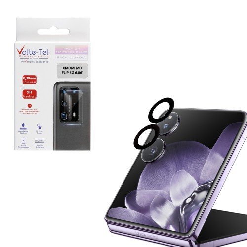 VOLTE-TEL CAMERA GLASS COVER XIAOMI MIX FLIP 5G 6.86in 9H 0.30MM EASY APPLICATION BLACK