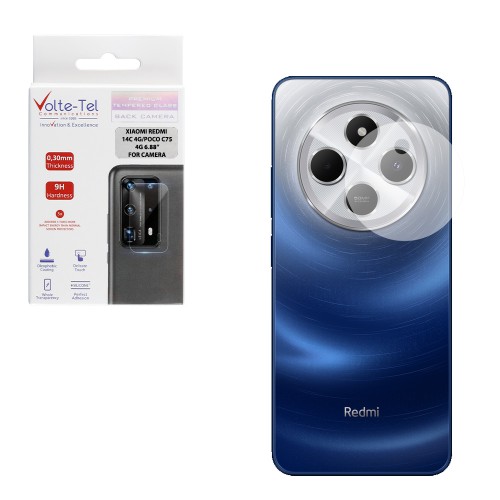 VOLTE-TEL TEMPERED GLASS XIAOMI REDMI 14C/ REDMI A4/ POCO C75/ POCO M7 6.88" 9H 0.30mm FOR CAMERA