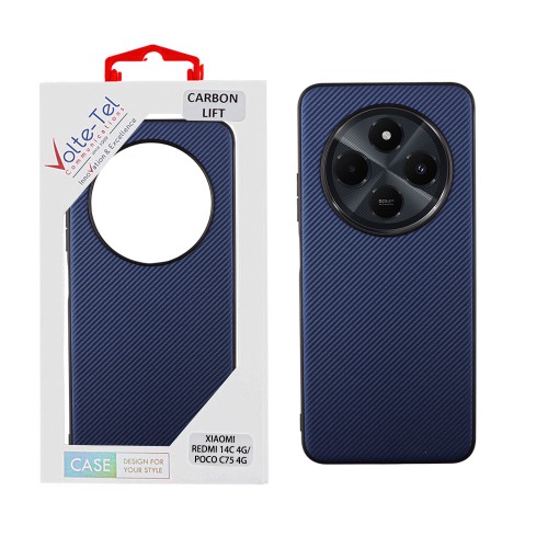 VOLTE-TEL CARBON LIFT ΘΗΚΗ XIAOMI REDMI 14C/ REDMI A4/ POCO C75 6.88in  CAMERA GUARD BLUE