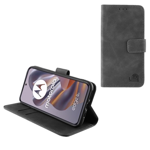 LIME ESSENTIAL ΘΗΚΗ MOTOROLA MOTO EDGE 50 NEO 5G XT2409 6.4in MAGNET BOOK STAND CLIP GREY