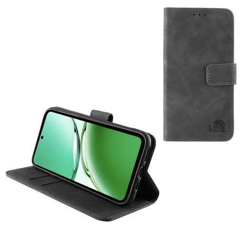 LIME ESSENTIAL ΘΗΚΗ OPPO RENO12 FS 5G 6.67in  MAGNET BOOK STAND CLIP GREY