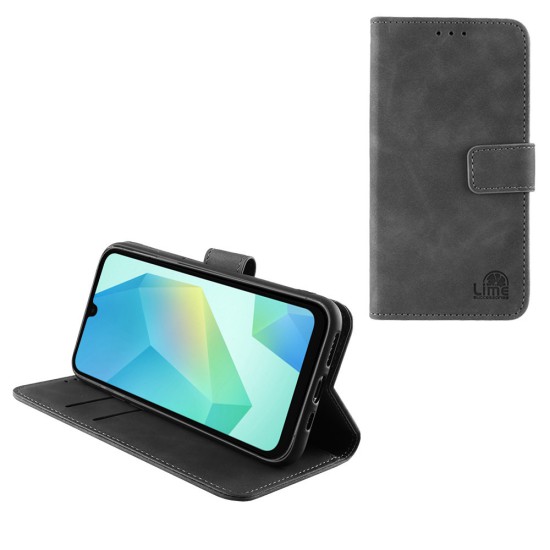 LIME ESSENTIAL ΘΗΚΗ SAMSUNG A16 4G A165/A16 5G A166 6.7in MAGNET BOOK STAND CLIP GREY