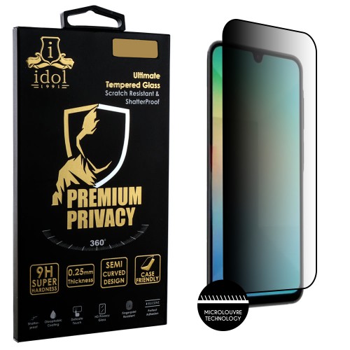 IDOL 1991 TEMPERED GLASS SAMSUNG A26 5G A266 6.7" 9H 0.25mm PREMIUM PRIVACY ANTISPY SEMI CURVED FULL GLUE BLACK