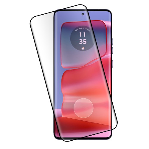 IDOL 1991 GLAMOUR TEMPERED GLASS MOTOROLA EDGE 50 PRO 5G 6.7in 9H 0.30mm FULL COVER 3D EDGE GLUE FINGER UNLOCK BLACK