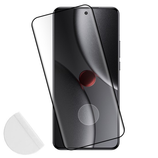 IDOL 1991 TEMPERED GLASS XIAOMI 15 ULTRA 5G 6.73" 9H 0.30mm 3D FULL GLUE SEMI CURVED FINGER UNLOCK BLACK + SQUEEZY CARD