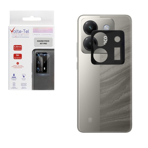 VOLTE-TEL CAMERA GLASS XIAOMI POCO M7 PRO 5G 6.67in 9H 0.25mm 3D CURVED BLACK