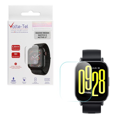 VOLTE-TEL TEMPERED GLASS XIAOMI REDMI WATCH 5 ACTIVE 2" 9H 0.30mm 2.5D FULL GLUE FULL COVER