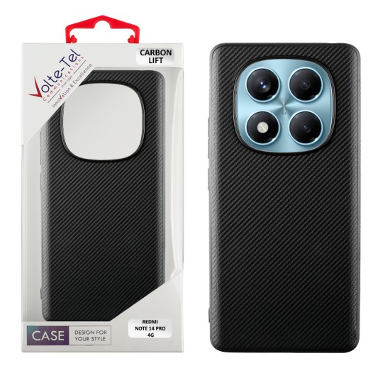 VOLTE-TEL CARBON LIFT ΘΗΚΗ XIAOMI REDMI NOTE 14 PRO 4G 6.67in  CAMERA GUARD BLACK