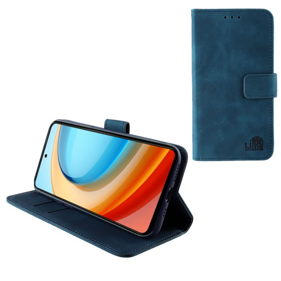 LIME ΘΗΚΗ ZTE BLADE A75 5G 6.6" ESSENTIAL MAGNET BOOK STAND CLIP DARK BLUE