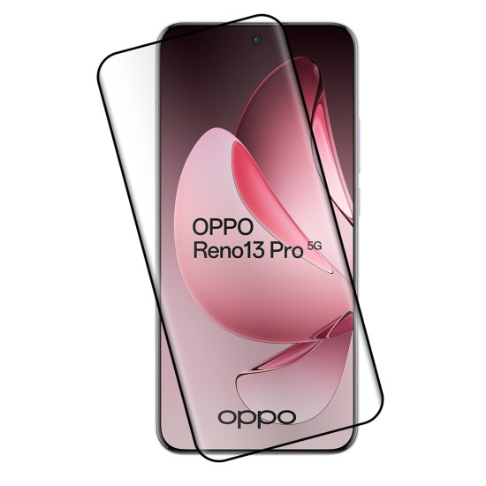 IDOL 1991 GLAMOUR TEMPERED GLASS OPPO RENO13 PRO 5G 6.83in 9H 0.30mm FULL COVER 3D EDGE GLUE FINGER UNLOCK BLACK