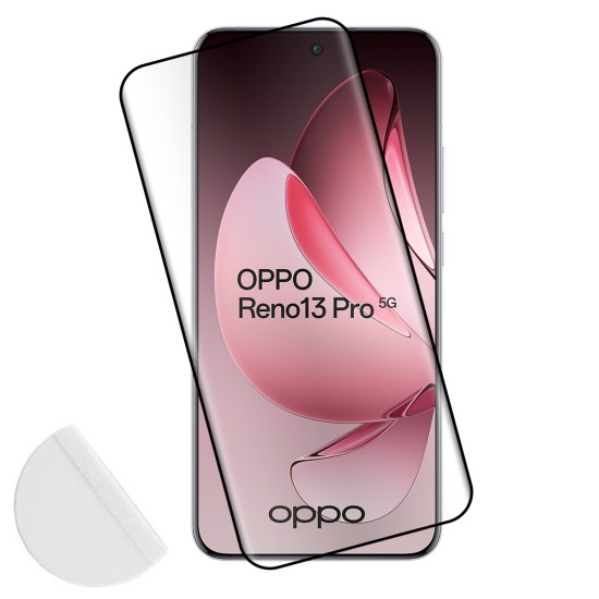 IDOL 1991 GLAMOUR TEMPERED GLASS OPPO RENO13 PRO 5G 6.83in 9H 0.30mm FULL COVER 3D FULL GLUE FINGER UNLOCK BLACK+SQUEEZY CARD