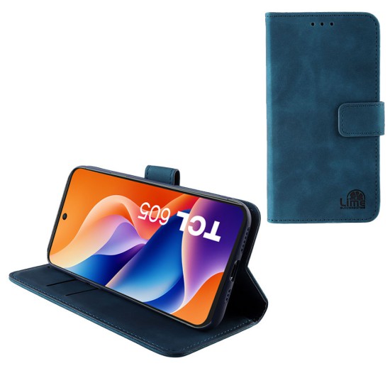 LIME ESSENTIAL ΘΗΚΗ TCL 605/60 SE 6.67in  MAGNET BOOK STAND CLIP DARK BLUE