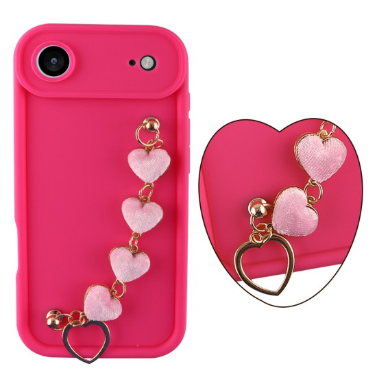VOLTE-TEL SILICON TPU WITH STRAP ΘΗΚΗ IPHONE 17 AIR 6.5in  FULL CAMERA PROTECTION PINK WITH PINK HEARTS