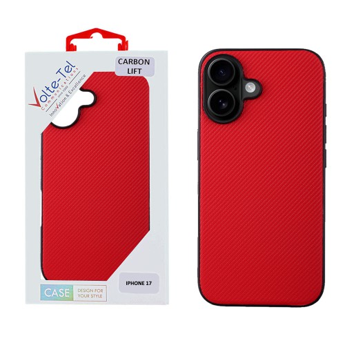 VOLTE-TEL CARBON LIFT ΘΗΚΗ IPHONE 17 6.3in  CAMERA GUARD PROTECTION RED
