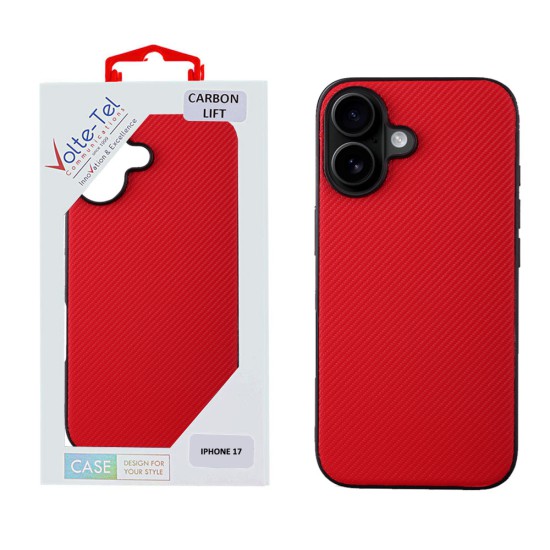 VOLTE-TEL CARBON LIFT ΘΗΚΗ IPHONE 17 6.3in  CAMERA GUARD PROTECTION RED