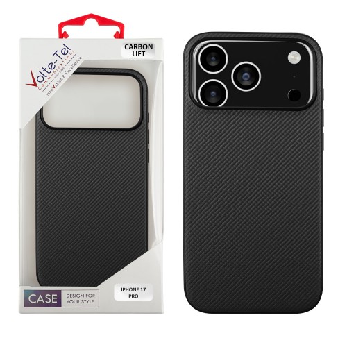 VOLTE-TEL CARBON LIFT ΘΗΚΗ IPHONE 17 PRO 6.3in  CAMERA GUARD PROTECTION BLACK