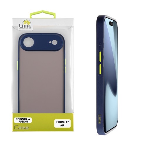 LIME HARDSHELL FUSION ΘΗΚΗ IPHONE 17 AIR 6.5in  FULL CAMERA PROTECTION BLUE WITH YELLOW KEYS