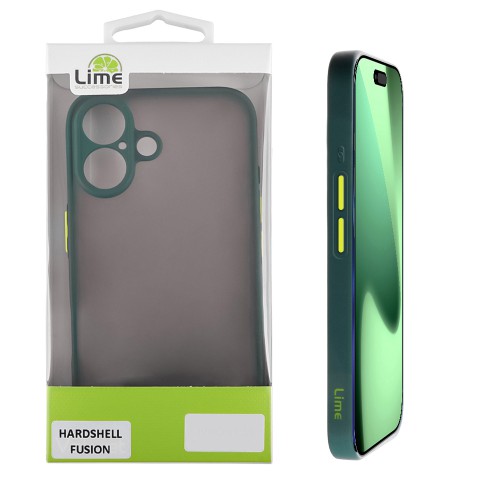 LIME HARDSHELL FUSION ΘΗΚΗ IPHONE 17 6.3in  FULL CAMERA PROTECTION GREEN WITH YELLOW KEYS